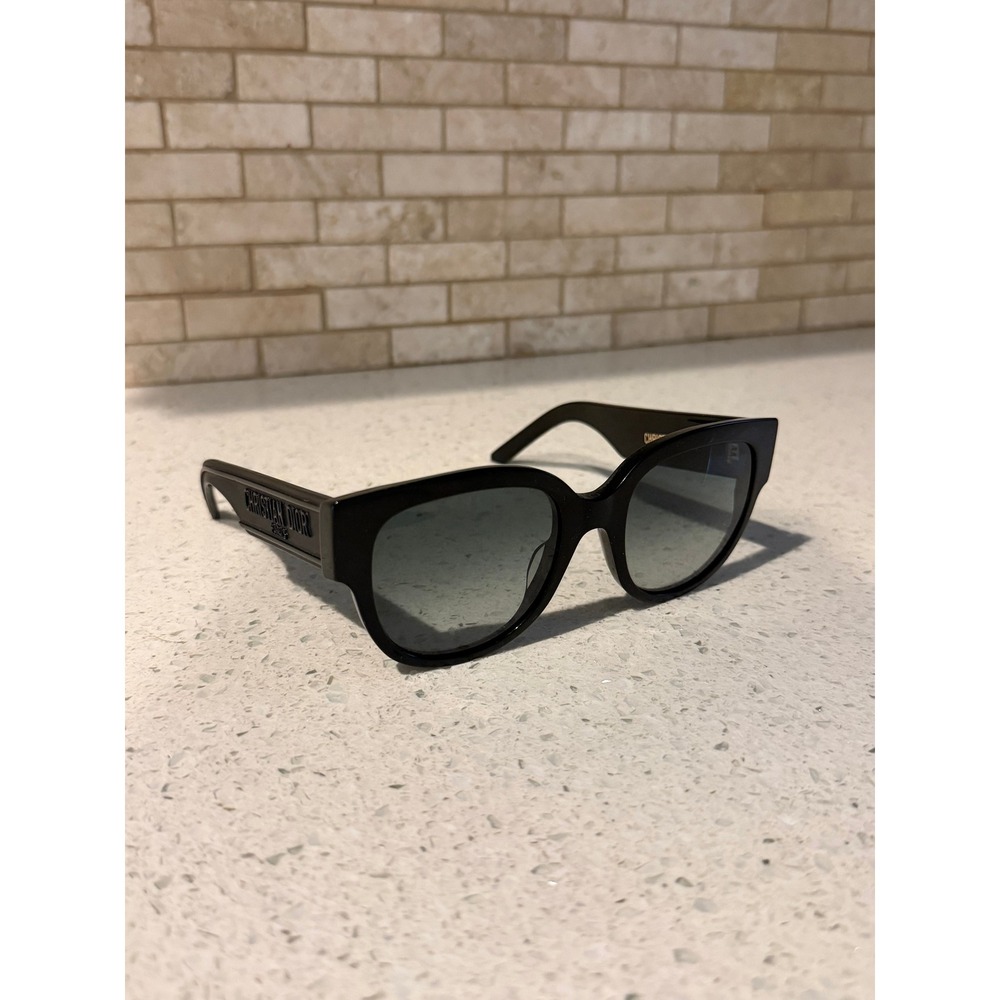 Christian Dior BU Sunglasses Black Acetate Frame Grey Gradient Lens